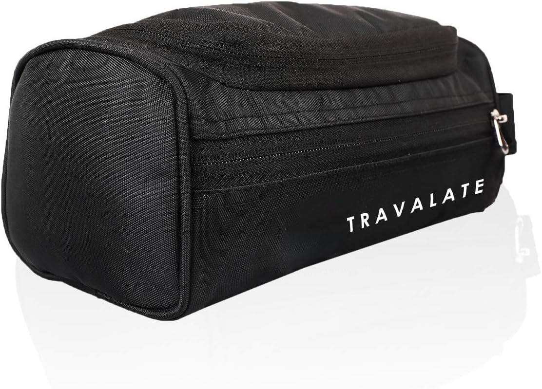 TRAVALATE Canvas Toiletry Bag | For Man And Women's | Multipurpose | Travel Pouch (Black), 12Cm