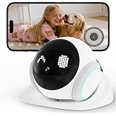 Flashpet Small 1080P Mobile Pet Robot Camera with App Control, White | Smart Home Companion Camera, Auto Tracking, Two-Way Audio, Night Vision, Auto-Recharge, Long Distance Gift for Family