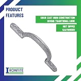 IRONTITE 2pk D Door Pull Handle Galvanised Cast Iron Gate Shed Barn Handle view 4