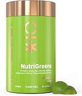 Nutriburst NutriGreens 22 Fruits Veggies Mushrooms Live Cultures 60 Gummies