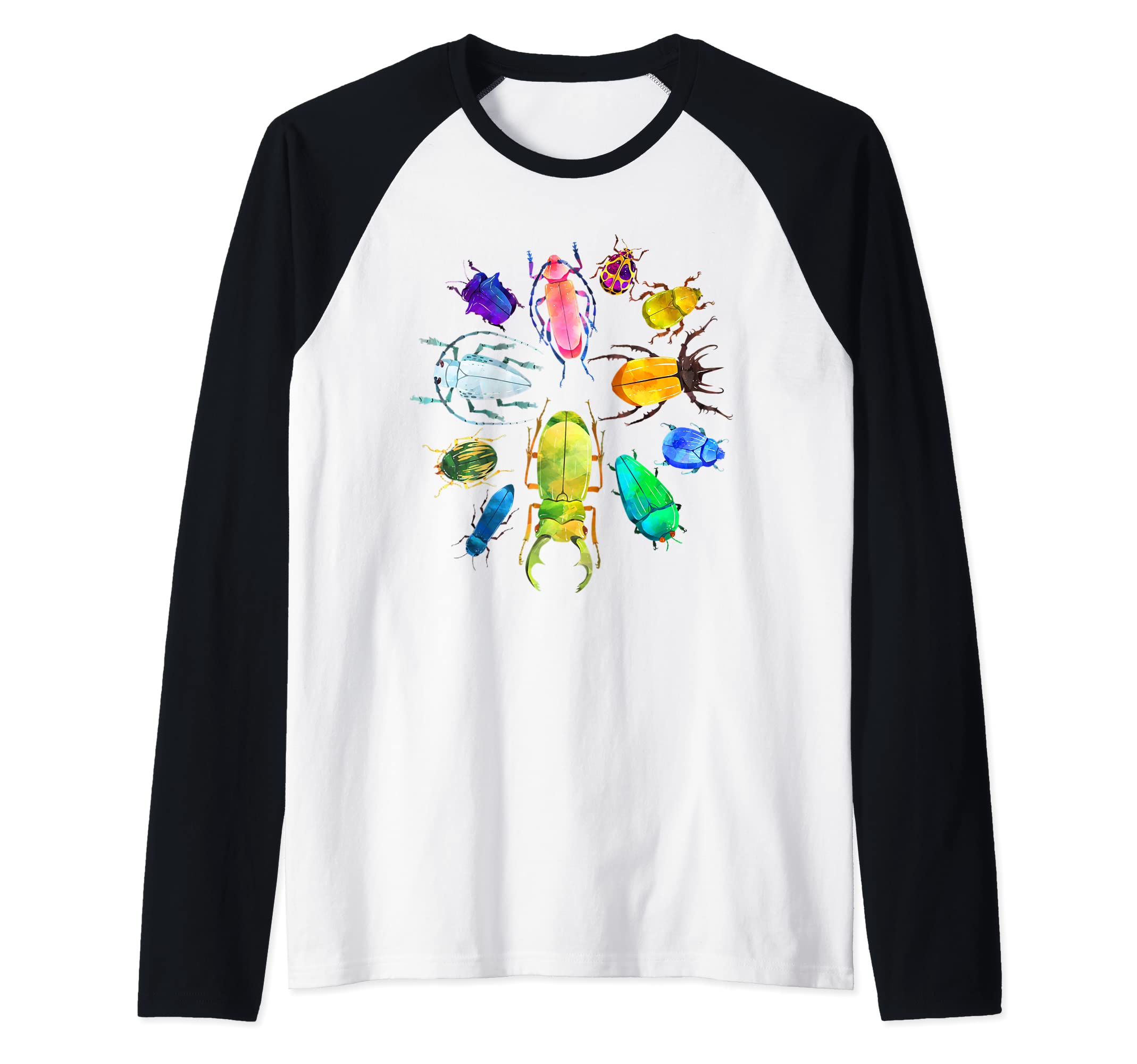 Fun Cute Bugs Insects Beetles Kid Boy Girl Adult Bug Catcher Raglan Baseball Tee
