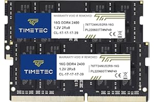 Timetec 32GB KIT(2x16GB) DDR4 2400MHz PC4-19200 Non-ECC Unbuffered 1.2V CL17 2Rx8 Dual Rank 260 Pin ...