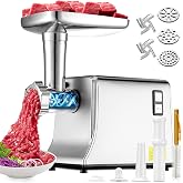 5.0 Upgrade Electric Meat Grinder,3 Second Grind,Meat Grinder for Home Use | 【3500W Super Motor】【3 Sets 304 Stainless Steel Blade &amp; Plate】Meat Grinder with Kubbe&amp;Sausage Kit Perfect for Kubbe,Sausage