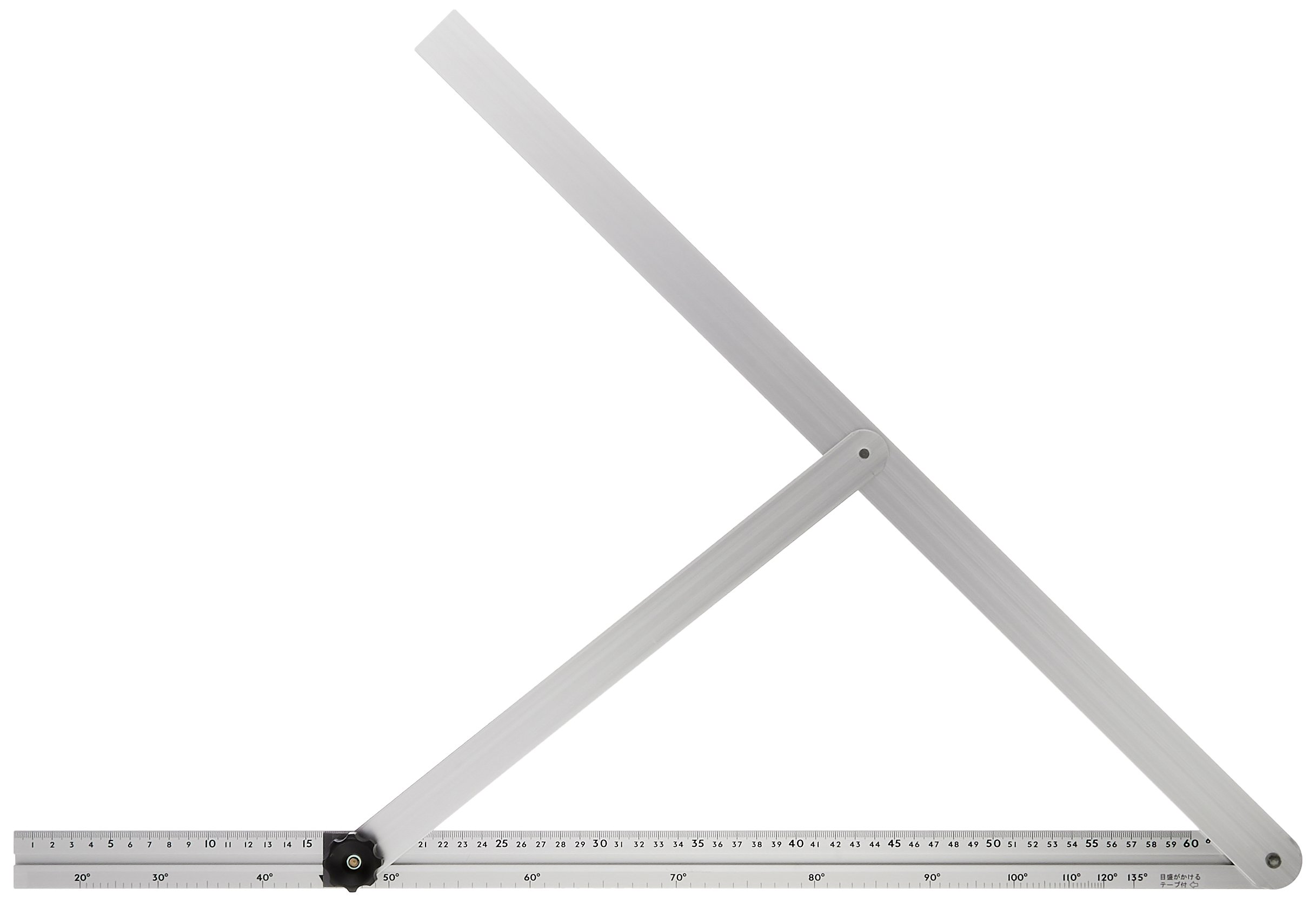 Shinwa Sokutei Aluminum Square (Bracing) with angle scale 60cm (62662) (Japan Import)