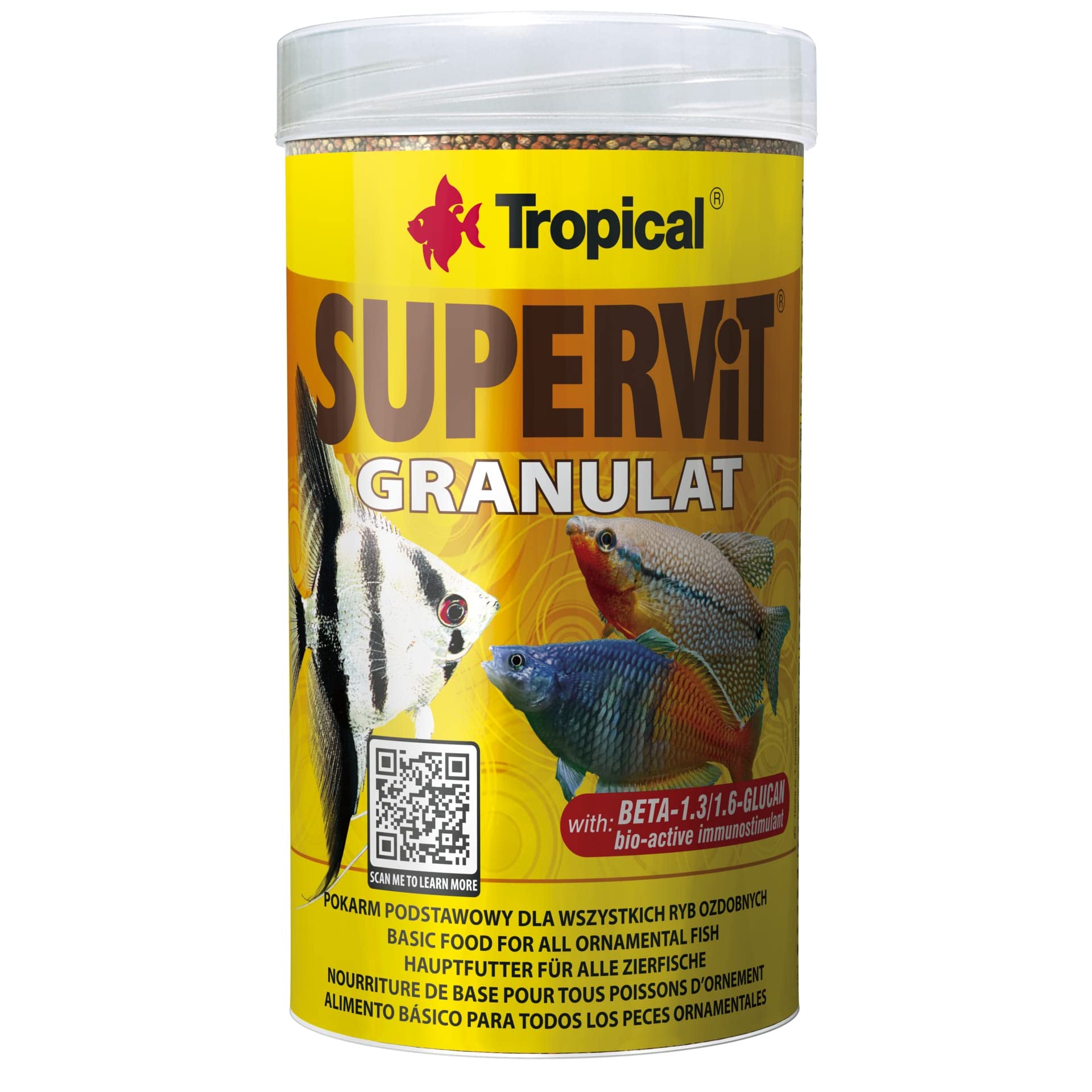 SUPERVIT GRANULAT 250ml / 138g - sinking granules for omnivorous & carnivorous fish (immune support, growth & color enhancement)