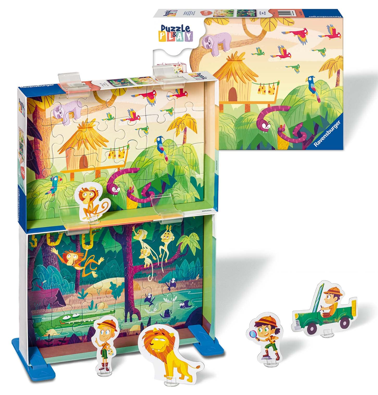 Ravensburger Jungle Adventure Puzzle & Play - Story Games For Kids Ages 4 Years Up - 2X 24 Piece Jigsaws