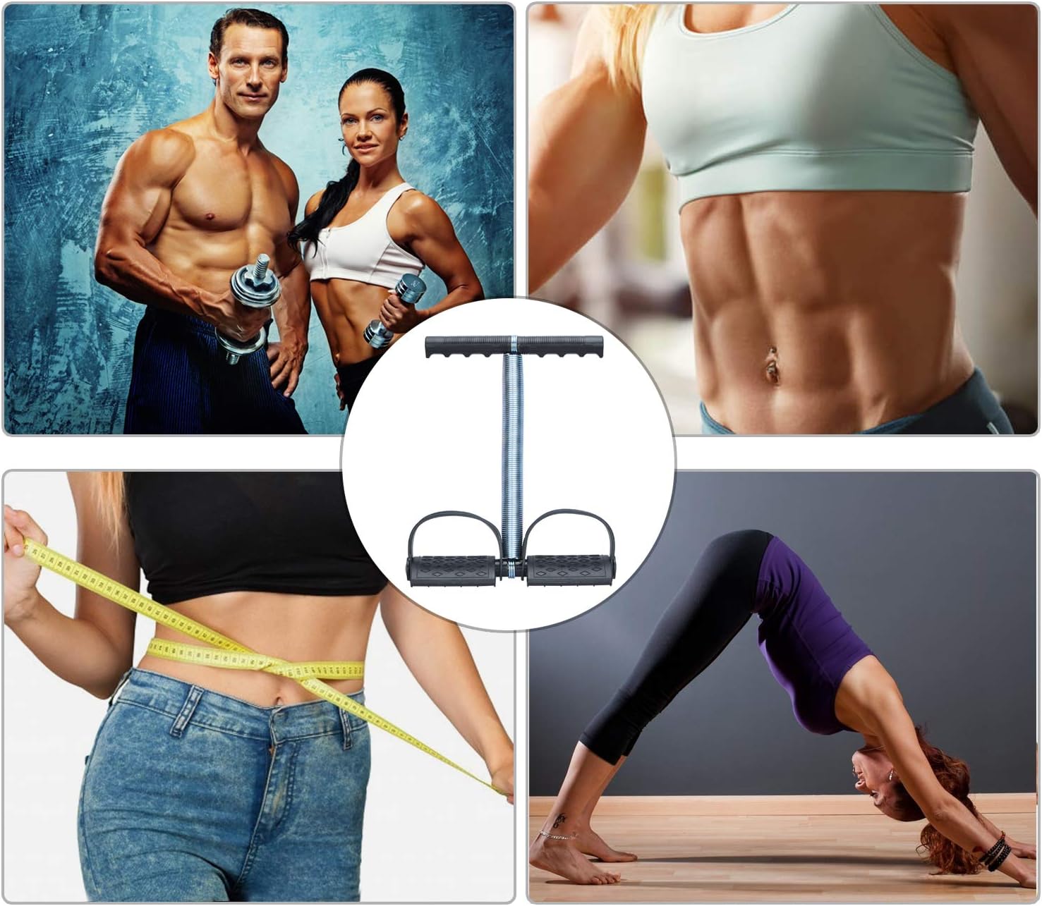 COVVY Elastic Sit Up Pull Rope Spring Tension Foot Pedal Abdomen Leg Exerciser Tummy Trimmer Equipment Bodybuilding Home Gym Arm Waist Sport Fitness Stretching Slimming Training (Black) : Sports & Outdoors