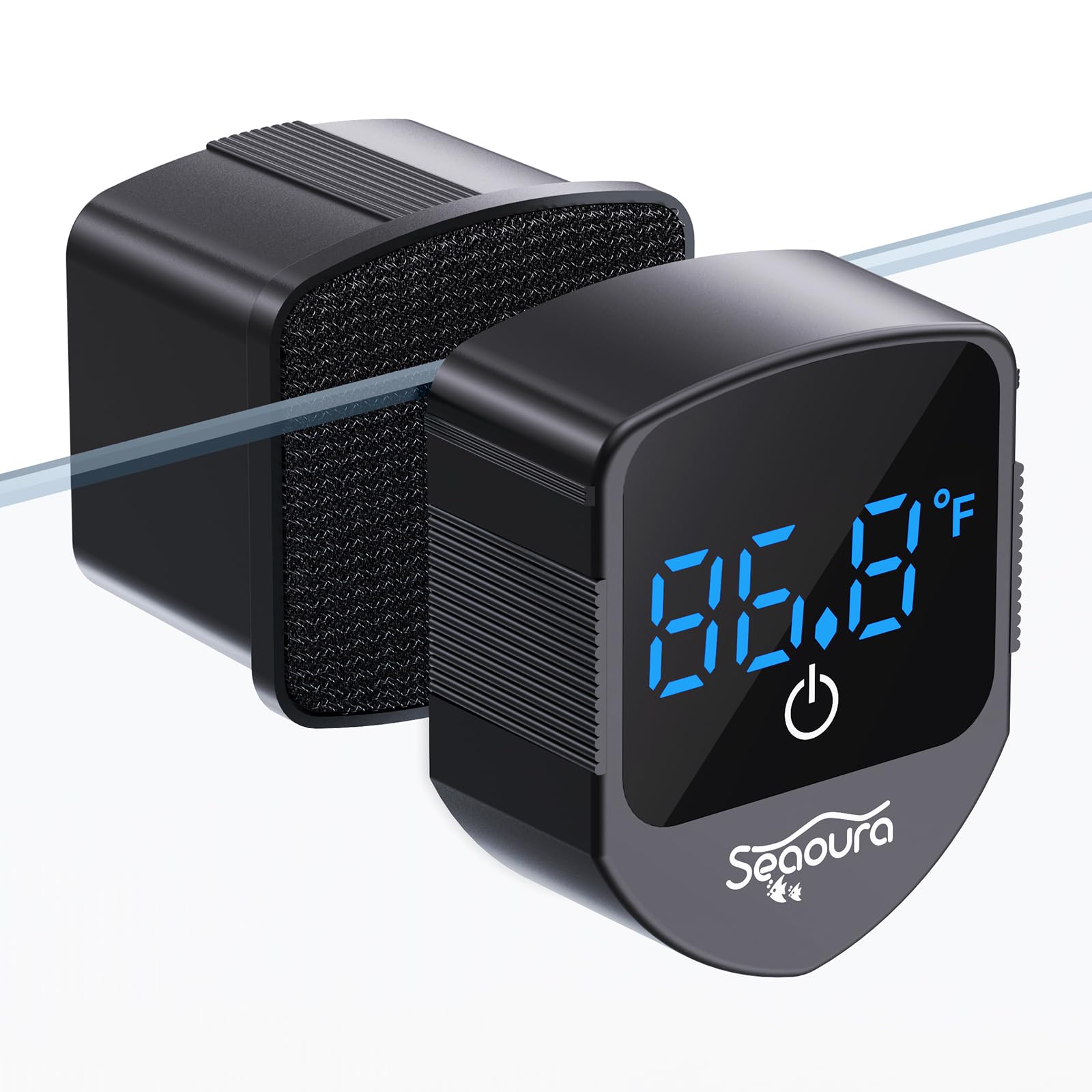 Photo 1 of SEAOURA 2-in-1 Aquarium Magnetic Cleaner with Digital Aquariums Thermometer, Fish Mini Magnets Brush only for Glass Tank,Tiny Magnet Floating Cleaning Tool for 1-30 Gallons
