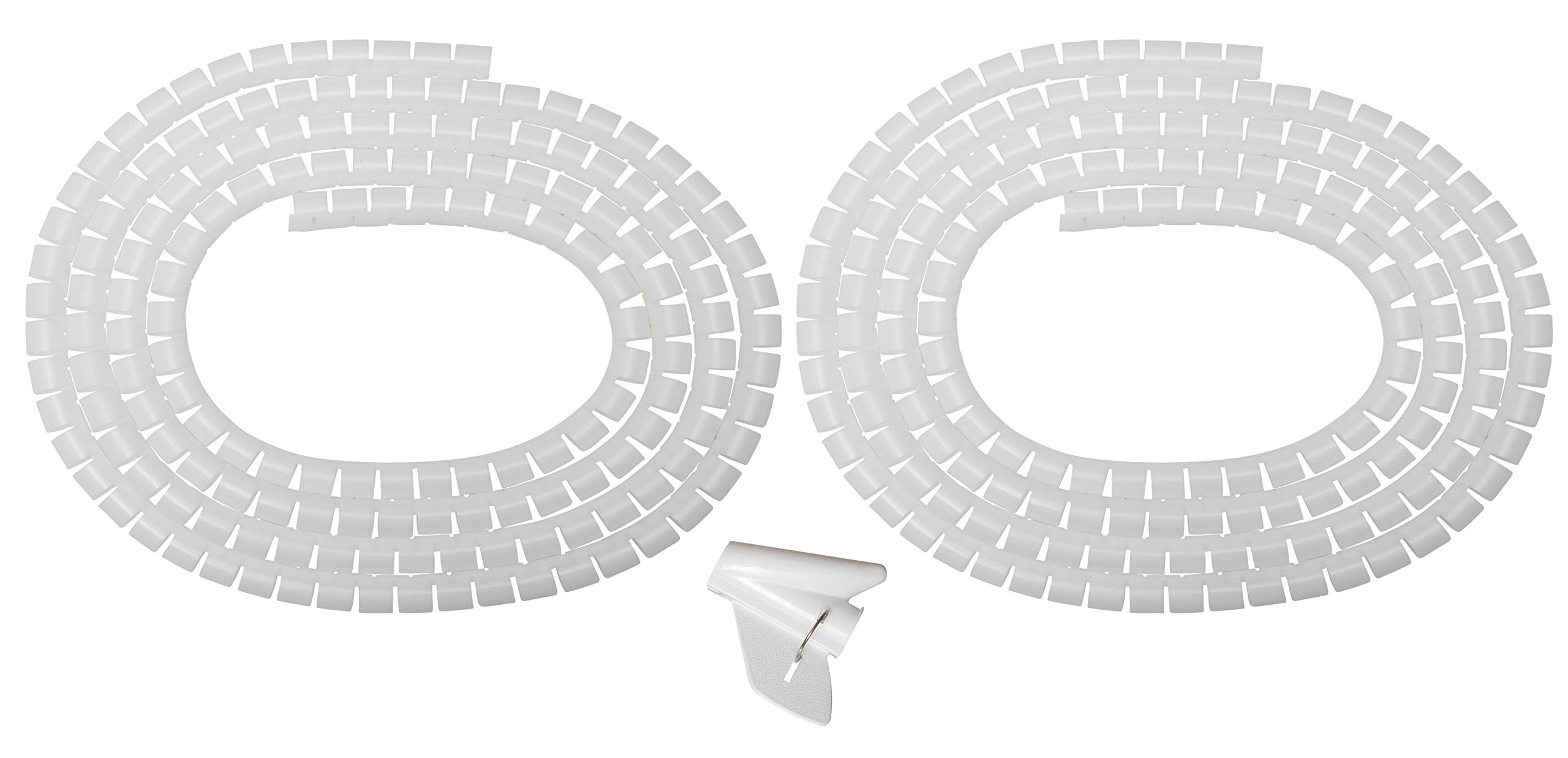 Deskit Cable Tidy Sleeve 6m – Flexible 20mm Cable Organizer for Cable Management – Durable Spiral Cable Wrap for Wire Protection – Protective Wire Wrap for a Safe & Clutter-Free Home – White