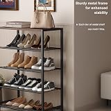 HOME BI 5-Tier Metal Shoe Rack with MDF Top Rustic Brown 23.23 W x 11.8 D x view 7