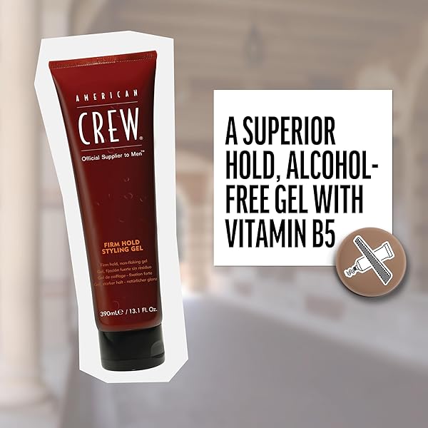 AMERICAN CREW MEN’S HAIR GEL, FIRM HOLD, NON-FLAKING STYLING PRODUCT, 13.1 FL OZ