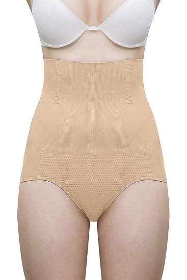 Shoppy Villa Womens Tummy & Waist Shaper with Leather Waist Belt (High Waist-Skin_Skin_Free Size)