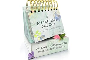 MESMOS 366 Daily Self Care Quotes Mindfulness Perpetual Calendar, Cute Office Desk Decor Women, Desk Decorations Accessories 