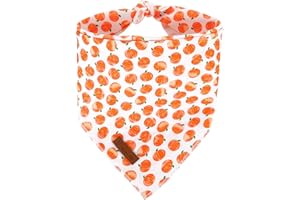 UP URARA PUP Halloween Pumpkin Dog Bandana, Halloween Triangle Bid Scarf with Pumpkin Pattern, Cotton Pet Kerchief for Girl Boy Dogs or Cats, Cute Puppy Bandana Fancy for Dogs