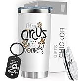 Not My Circus Not My Monkeys Travel Mug 20 oz with Lid - Funny Gifts for Boss, Coworkers & Retirement - Sarcastic Tumbler Idea for Mom, Mother, Mama - Birthday Christmas Presents from Daughter Son