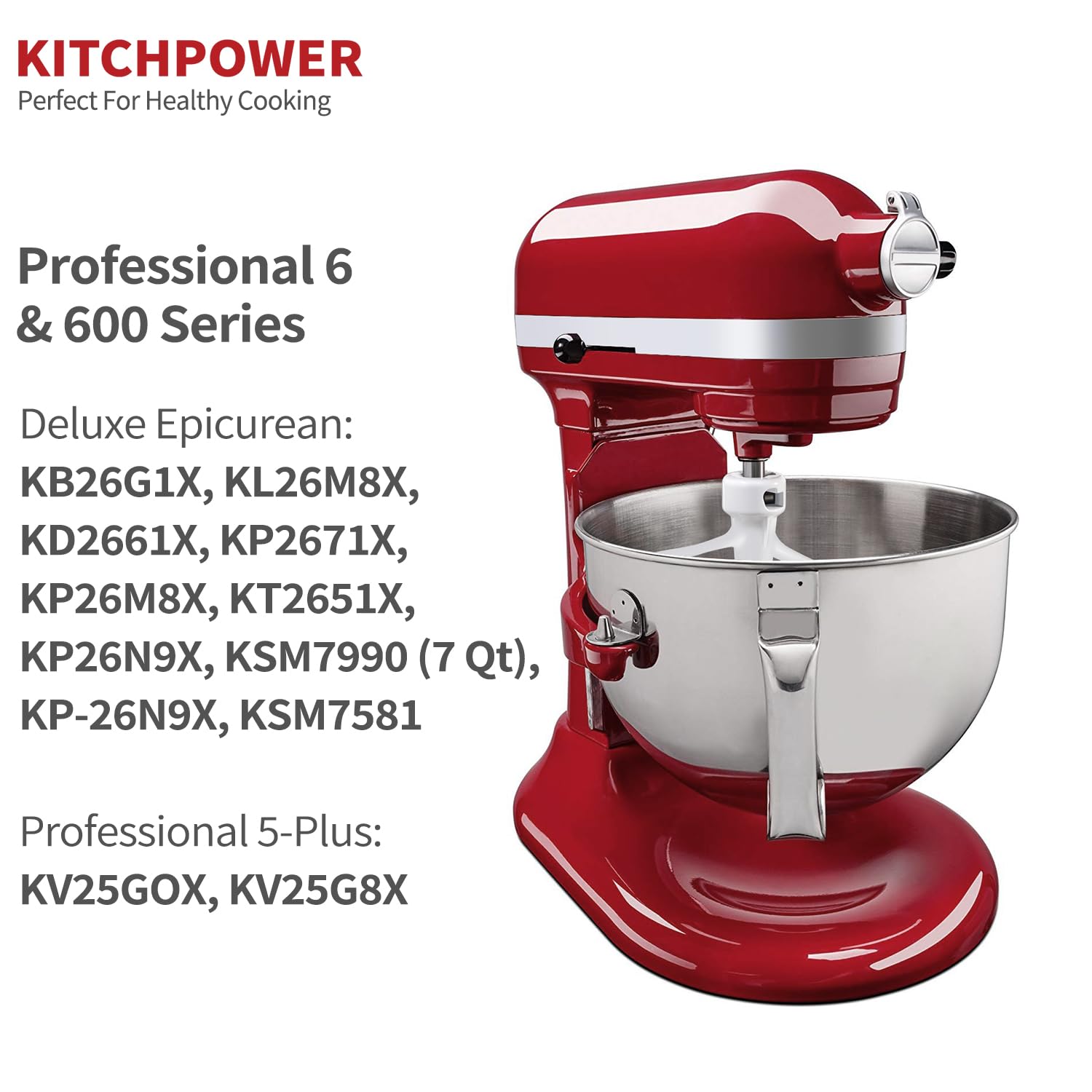 6 Quart Flex Edge Beater for Bowl-Lift Stand Mixers, Paddle Attachment Mixer Accessory
