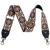 Purse Strap Replacement Crossbody Adjustable Bag Strap Retro Jacquard Embroidery Wide Shoulder Strap for Women Handbags