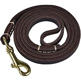Reopet 4 Feet / 5 Feet / 6 Feet Genuine Leather Small &amp; Medium Dog Leash,Real Leather - (3/8" X 4', Brown)