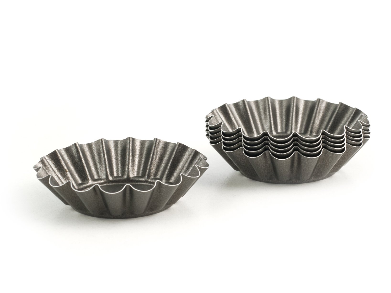 Vespa 924500 Curly Pack of 6 Moulds, Non-Stick, 8 cm, Aluminium, Anthracite, 6 Units