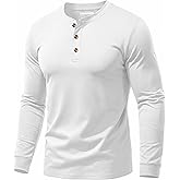 EKLENTSON Men's Henley Shirts Long Sleeve Cotton Lightweight Pullover Shirt Casual Fashion Button T-Shirt Basic Tee Tops