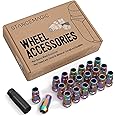 StanceMagic 20pcs Neochrome 12x1.5 Extended Tuner Lug Nuts - Open End, Cone Seat, 50mm (2") Length, 22mm (0.87") Width, 17mm Hex - Compatible with Acura Honda Lexus Mazda Scion Kia Toyota Hyundai