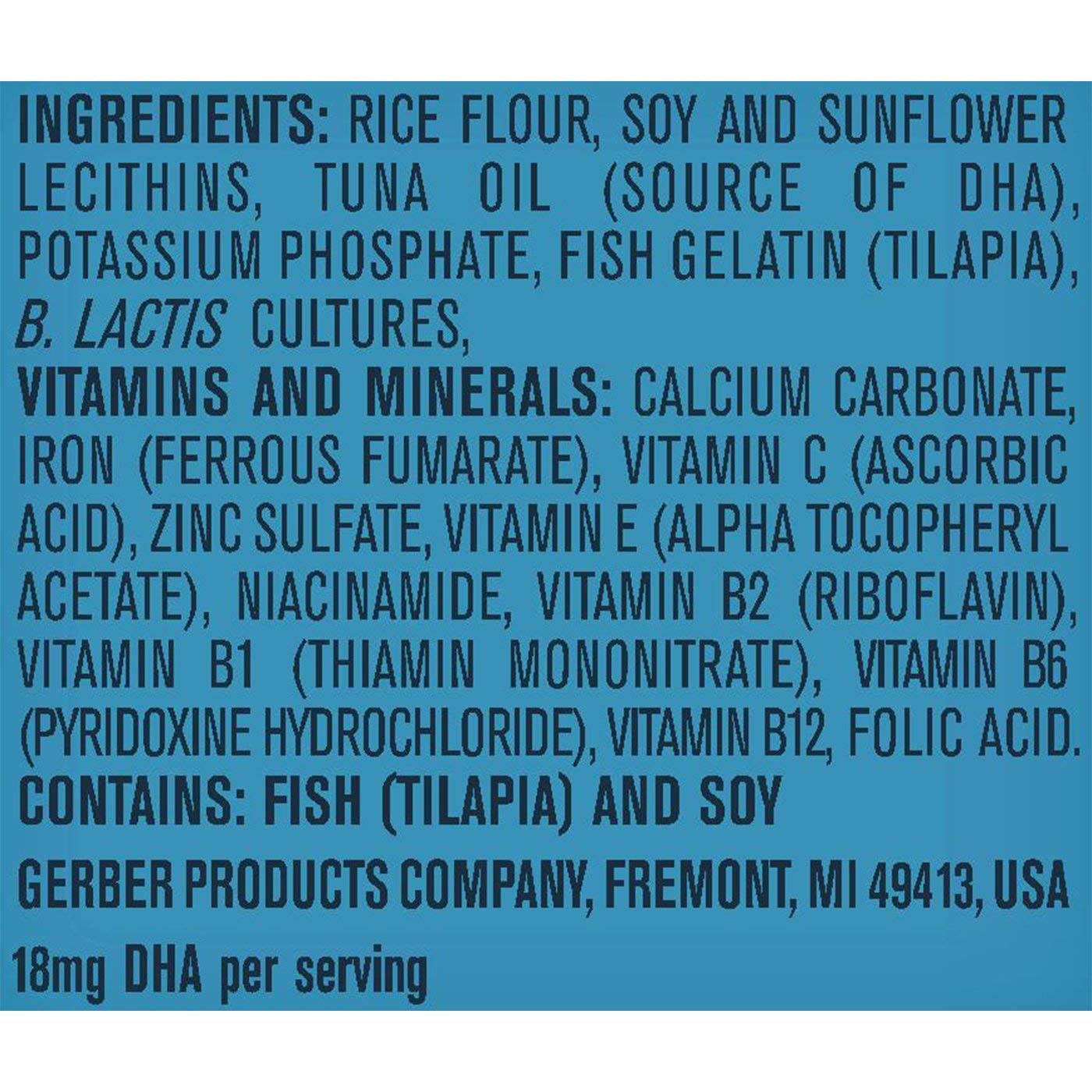 gerber dha & probiotic oatmeal baby cereal