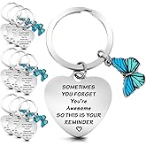 cobee 10 Pcs Inspirational Keychains for Women, Funny Butterfly Keychain Motivational Encouragement Thank You Gifts