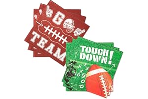 AVGIEDY 100pcs Football Napkins- Tailgate Party Football Party Supplies Superbowl Party Decorations Disposable Paper Napkins Set for football Sport Decor Events Frenzy Game Time Favors, 2 Design