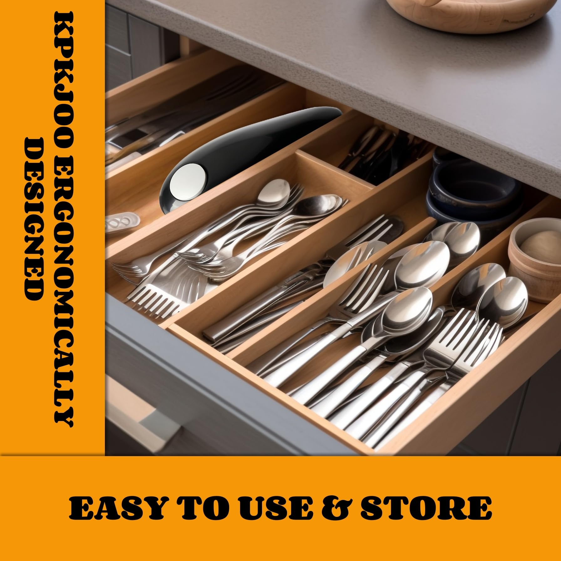 Cooks Professional Electric Can Opener,Automatic Can Openers for Seniors, Arthritic Patients A Great Kitchen Gadget,Hands Free Operation Can Openers,One Touch Design (Black)