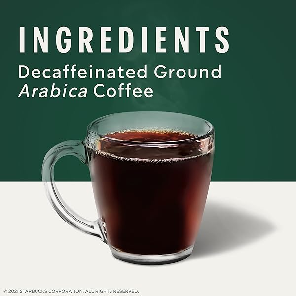 STARBUCKS GROUND COFFEE, MEDIUM ROAST HOT OR ICED COFFEE, DECAF HOUSE BLEND, 12 OZ