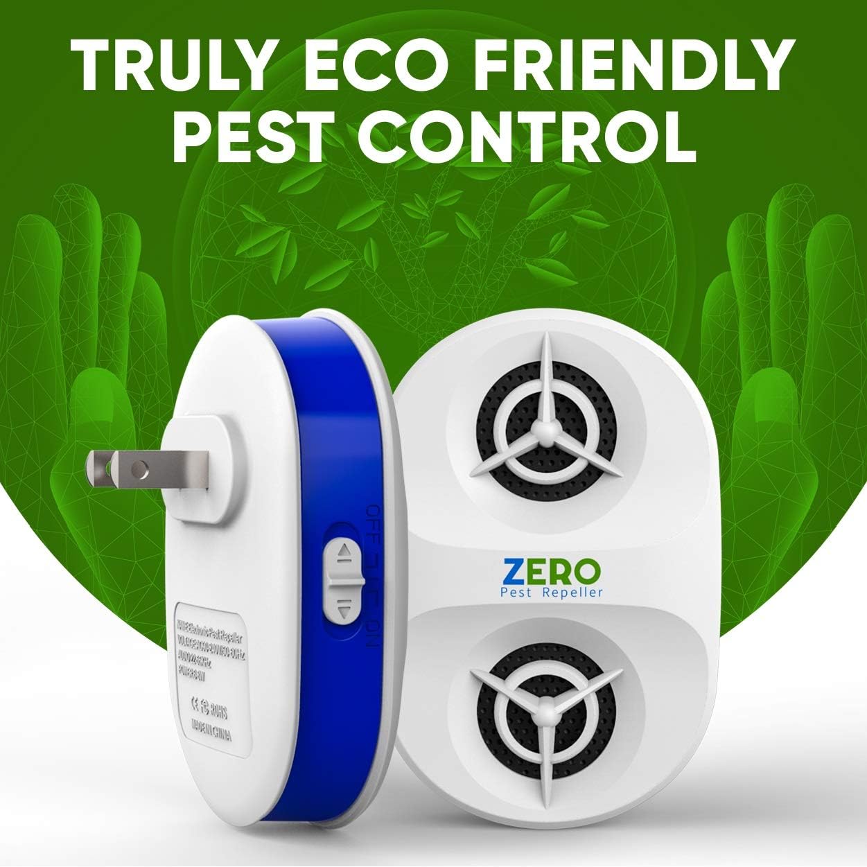 ZEROPEST Ultrasonic Pest Repeller Plug in Electronic Pest Defender Repellent Pest Control Reject Devices for Rat Mosquito Mice Spider Ant Roaches Bugs Flea Insect : Garden & Outdoor