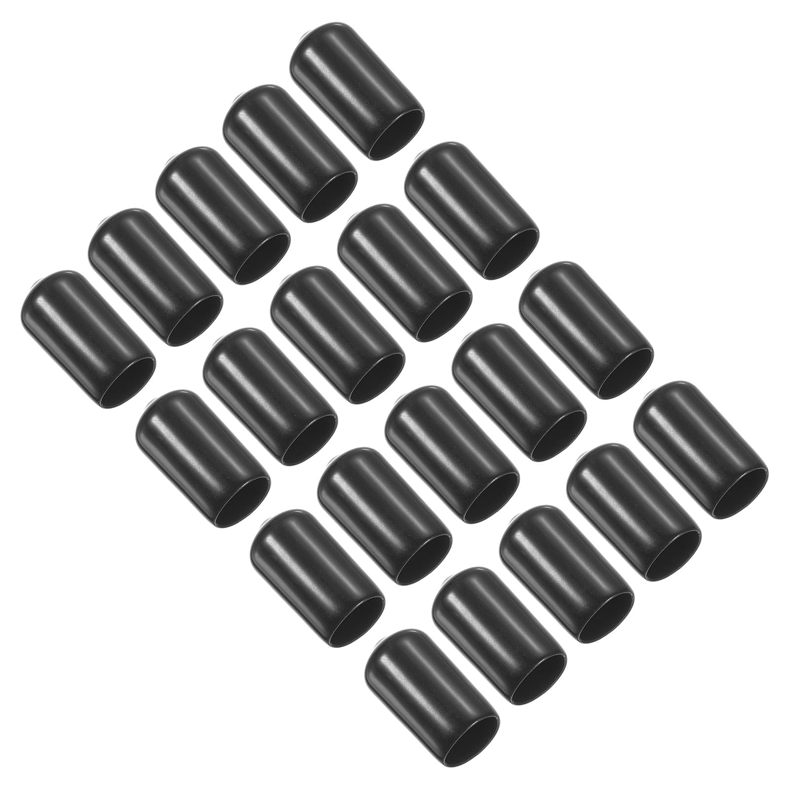 PATIKIL 11.5mm Snooker Cue Tip Cover, 20 Pcs Pool Cue Tips Rubber Cover Billiards Head Club Protector Stick Head Tool for Snooker Accessory, Black