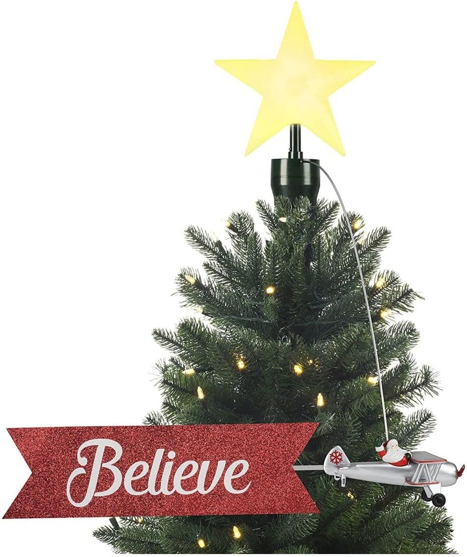 Tree Toppers - Mr. Christmas NC Santa's Biplane Tree Topper, One Size, Oz-864