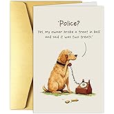 Obbyidk Funny Dog Birthday Card for Women Men, Cute Birthday Card for Dog Lover, Bday Gifts from Dogs, Break A Treat in Half and Said It Was Two Treat