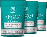 AROMATIKA Epsom Bath Salt Peppermint Oil 3000g Magnesium Sulphate Soak view 1