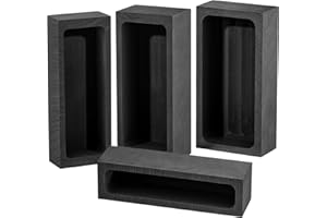 Layhit 4 Pcs Graphite Ingot Molds Pure Crucible Ingot Mould for Casting Gold Silver Metal Aluminum Copper Brass Melting Refining