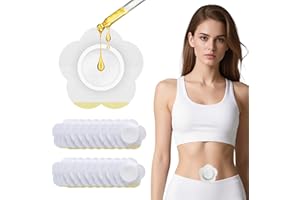 GREBIKE 18PCS Castor Oil Patches, Castor Oil Pack Wraps Disposable Organic Cotton Self-Adhesive Pads for Belly Button, Anti Leakage Design, Breathable & Portable, No Wash-White