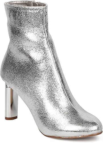 metallic heel booties