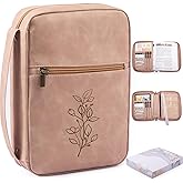 PU Leather Bible Cover - Debossed Bible Case - Carrier - Gift Box with Pocket