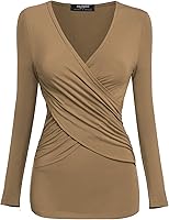 Zeagoo Damen Langarmshirt 2er Pack - Basic Slim Fit Rundhals Tops