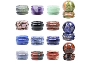 Wemeki Crystal Sphere Holder for Ball, Mix 6PCS Gemstone Sphere Stand, Natural Hand Carved Display Stands Gemstone Egg Sphere Holders Rock Display for Egg, Globe Stone, Rock