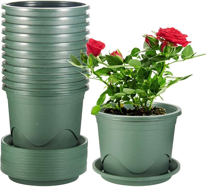 Plastic Pots for Plants, ZOUTOG 6.3 Inch Small Pots for