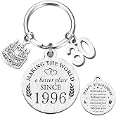 Happy Birthday Gifts for Women Men - 30th 40th 50th 60th Keychain with Cake Charm, Inspirational Gift for Friends Coworkers