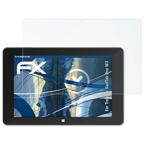 atFolix Schutzfolie kompatibel mit Trekstor SurfTab Duo W3 Panzerfolie, ultraklare und stoßdämpfende FX Folie (2X)