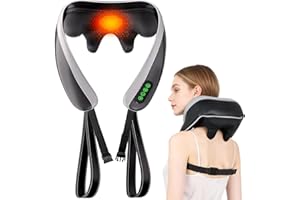 Senluyi 6D Neck Massager for Pain Relief Deep Tissue, Kneading Shiatsu Neck and Shoulder Massager with Heat,Cordless Massager for Back and Shoulder Pain, Gifts for Women Men Home Office Christmas