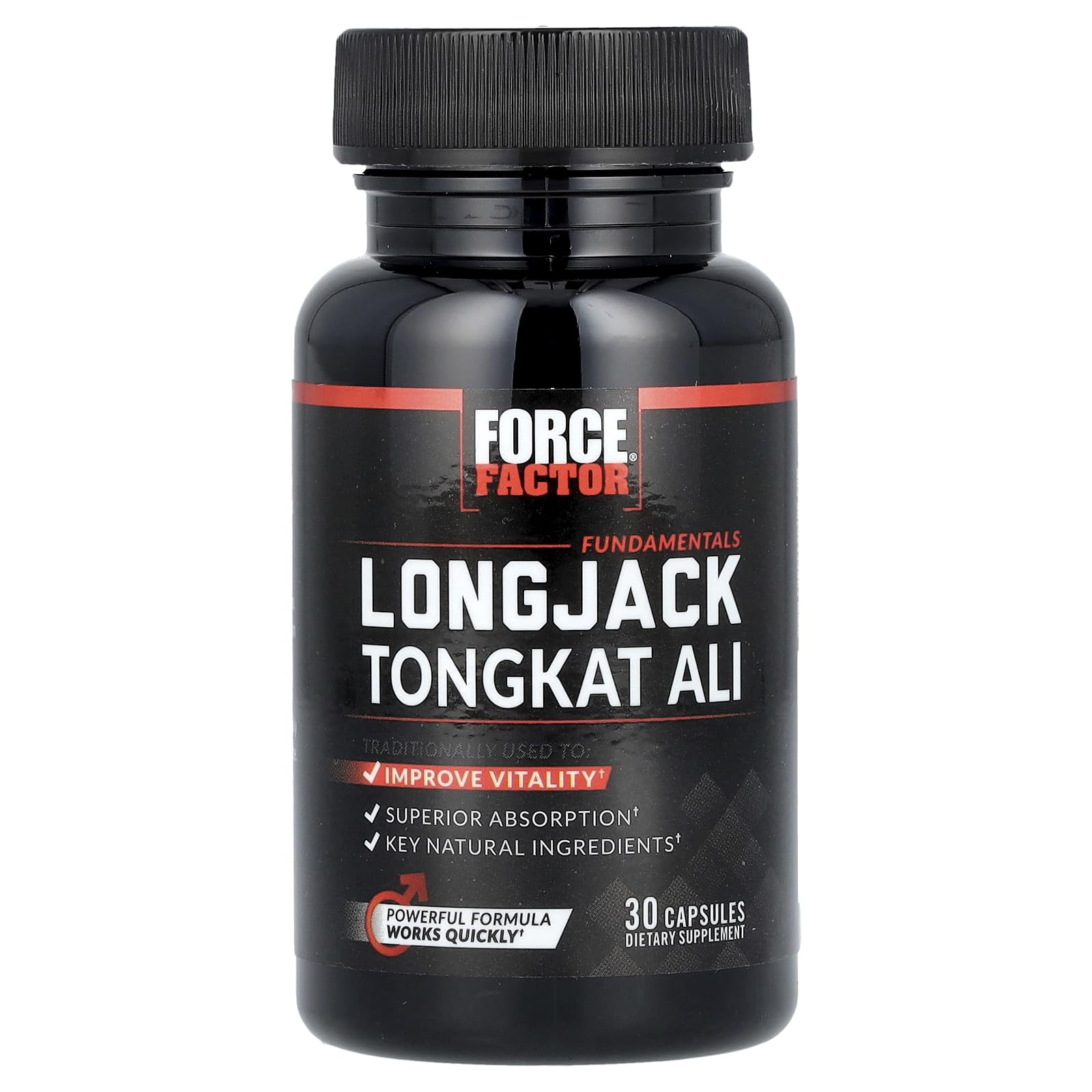 Force Factor Longjack Tongkat Ali 500mg for Men’s Hormones, Promote Male Energy, Vitality & Drive, Support Muscle & Strength, Longjack Capsules with BioPerine Black Pepper Extract, 30 Capsules