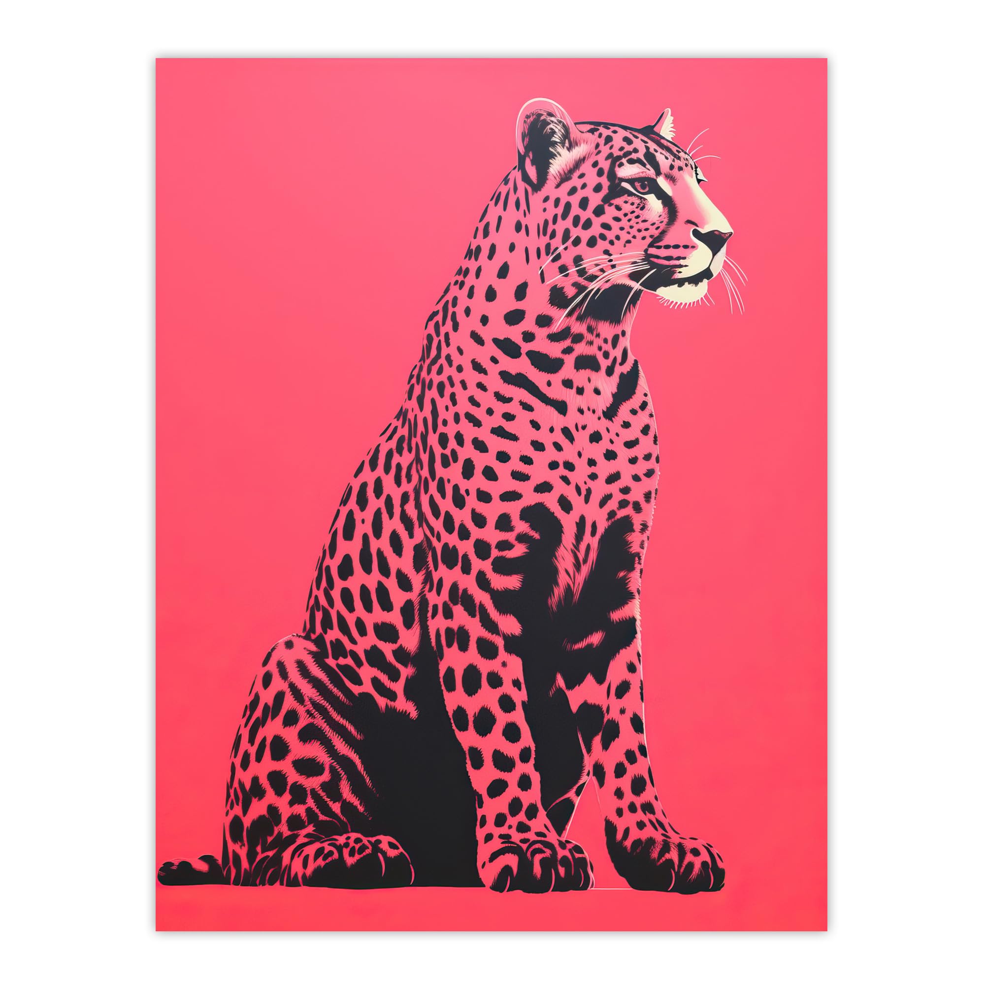 Wee Blue Coo Watermelon Pink Cheetah Animal Bold Extra Large XL Wall Art Poster Print