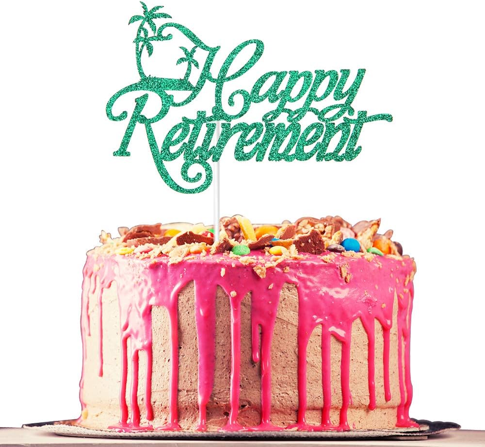 Green Glitter Retirement Party Decoration Supplies Officially Retirement Farewell Happy Retirement Cake Topper The Legend Has Retired Cake Toppers Toys Games Nhstages Co Uk