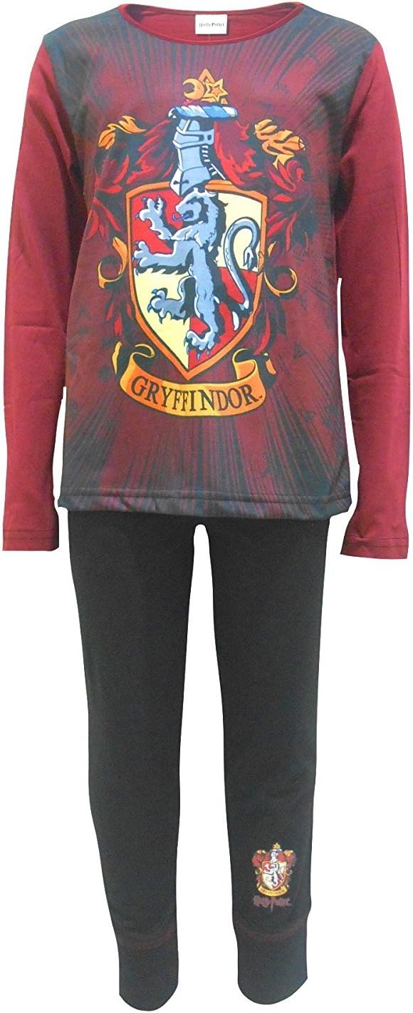Harry Potter Kids Childrens Girls Character 2 Piece PJ Pyjama Set, Maroon Gryffindor, 11/12