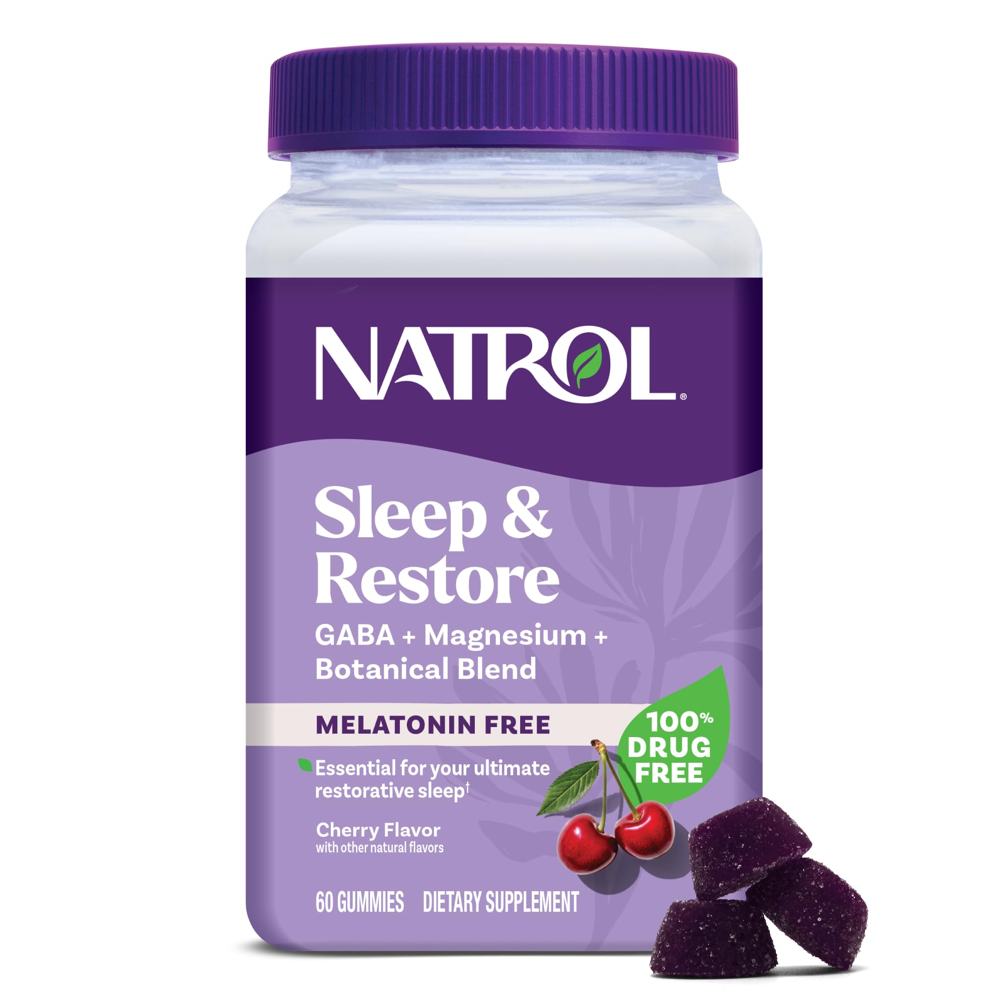 Photo 1 of ****Factory seal*****
Natrol Sleep & Restore Magnesium Glycinate Blend Gummies, Magnesium for Sleep Aids for Adults, Melatonin-Free, Cherry Flavored, 30 Day Supply